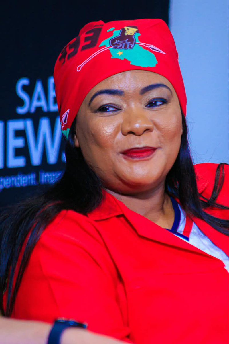 EFFSouthAfrica's tweet photo. [In Pictures] Incoming Mayor of Tshwane, Commissar @OmphileMaotwe, is currently participating in the SA FM mayoral debate.

The EFF will transform Tshwane into an industrial city to create sustainable jobs for its residents.

#VoteEFF2026
#VictoryOrDeath https://t.co/ZclmzYtoYK
