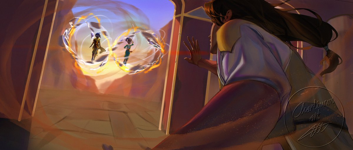 charliumm's tweet photo. My take on the concept of the twins in their Avatar state!

The background's bare asf cos I didn't have enough refs to know what to put there🤣

#avatarsevenhavens #avatarfanart #paviandnisha https://t.co/LzGl2k4Lfp