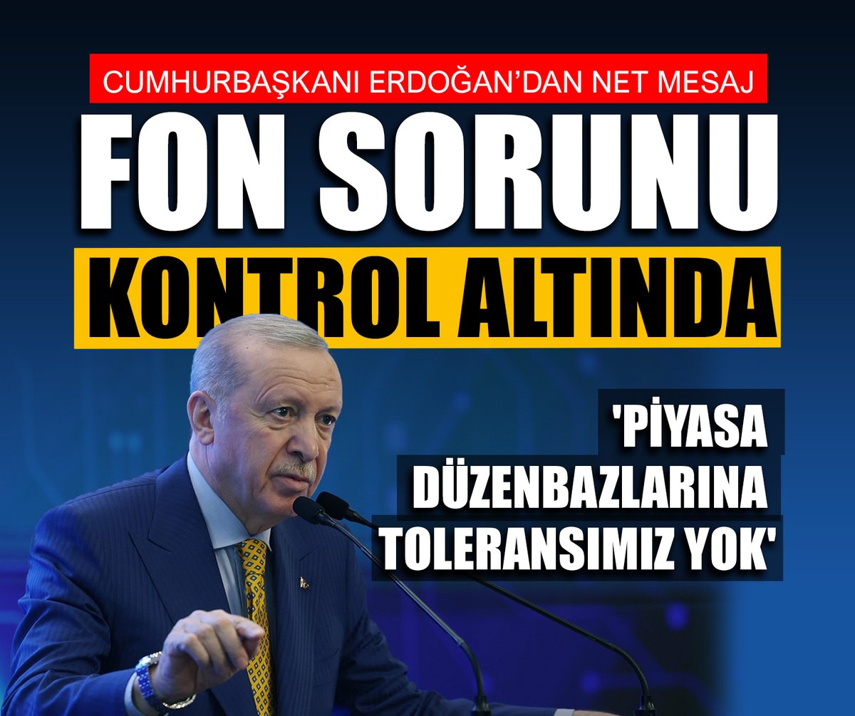 TurkgunGazetesi's tweet photo. Cumhurbaşkanı Erdoğan’dan fon soruşturması açıklaması: 'Piyasa düzenbazlarına toleransımız yok' https://t.co/FJHEwmq97k https://t.co/PrCi94f0V3