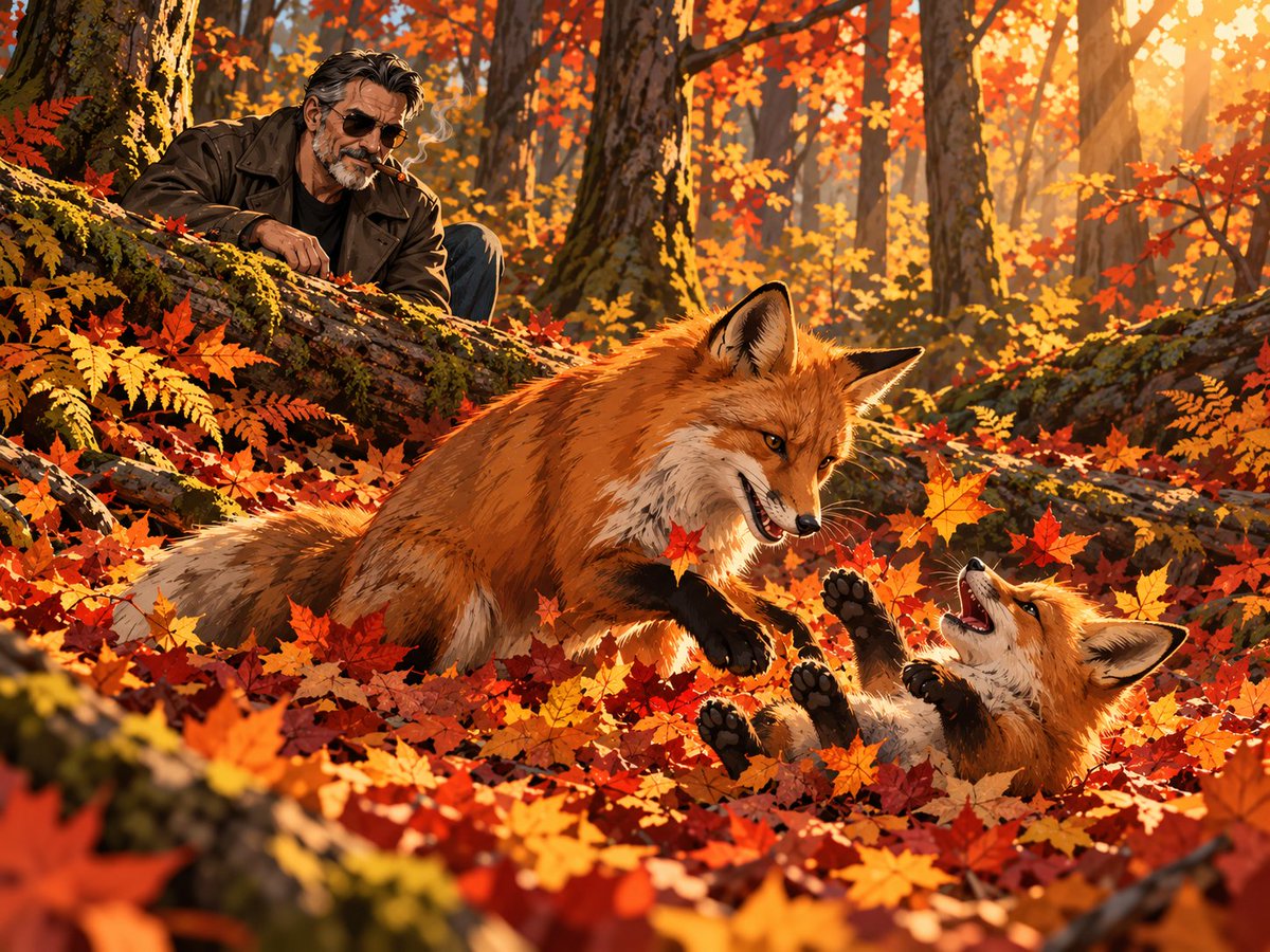 Haydock83's tweet photo. #SKYNETPROMPTOBER - #PROMPTOBER2026
6th Oct Rainy Autumn Day - 7th Oct Fox In The Leaves - 8th Oct Freshly Baked Pie - 9th Oct Foggy Forest https://t.co/cQgnTB1KyW