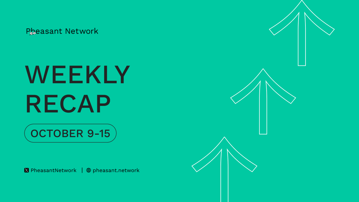 PheasantNetwork's tweet photo. Pheasant’s Weekly Bird’s-Eye Review—October 9-15🗓️

📗 Public sale results released: https://t.co/n0y6XBk9bU
🍂 Robinhood Chain on Pheasant Swap: https://t.co/BppYJ4WpGO
🪂 X giveaway launched with KuCoin: https://t.co/EPhIAC7c60
🧑‍🎓 KuCoin Learn & Earn launched: https://t.co/Ubk9Ts9ab5
📝 $PNT Docs page live: https://t.co/hk4EKq14B7
📈 $300M+ $PNT trading volume: https://t.co/BBmfCAmhPI
✅ 20K+ $PNT trades and counting: https://t.co/dNjNy9qRZc
🦑 Kraken listing quest: https://t.co/3SxI5feQZd
🟩 KuCoin listing quest: https://t.co/XBcYsHSorq
🔁 $PNT Swap integration underway
9️⃣ September monthly recap: https://t.co/03T4QeqY2n