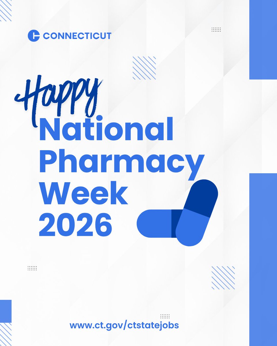 CTStateJobs's tweet photo. Interested in joining our pharmacy teams and making a meaningful impact? Take the Next step and sign up for Job Alerts to join our team:
Pharmacy Technician Trainee: https://t.co/EiQPYR9nmQ
Pharmacy Technician: https://t.co/dWGpWvvskQ
Pharmacist: https://t.co/iaVkgFz7K3 https://t.co/JtxtoTlnA8