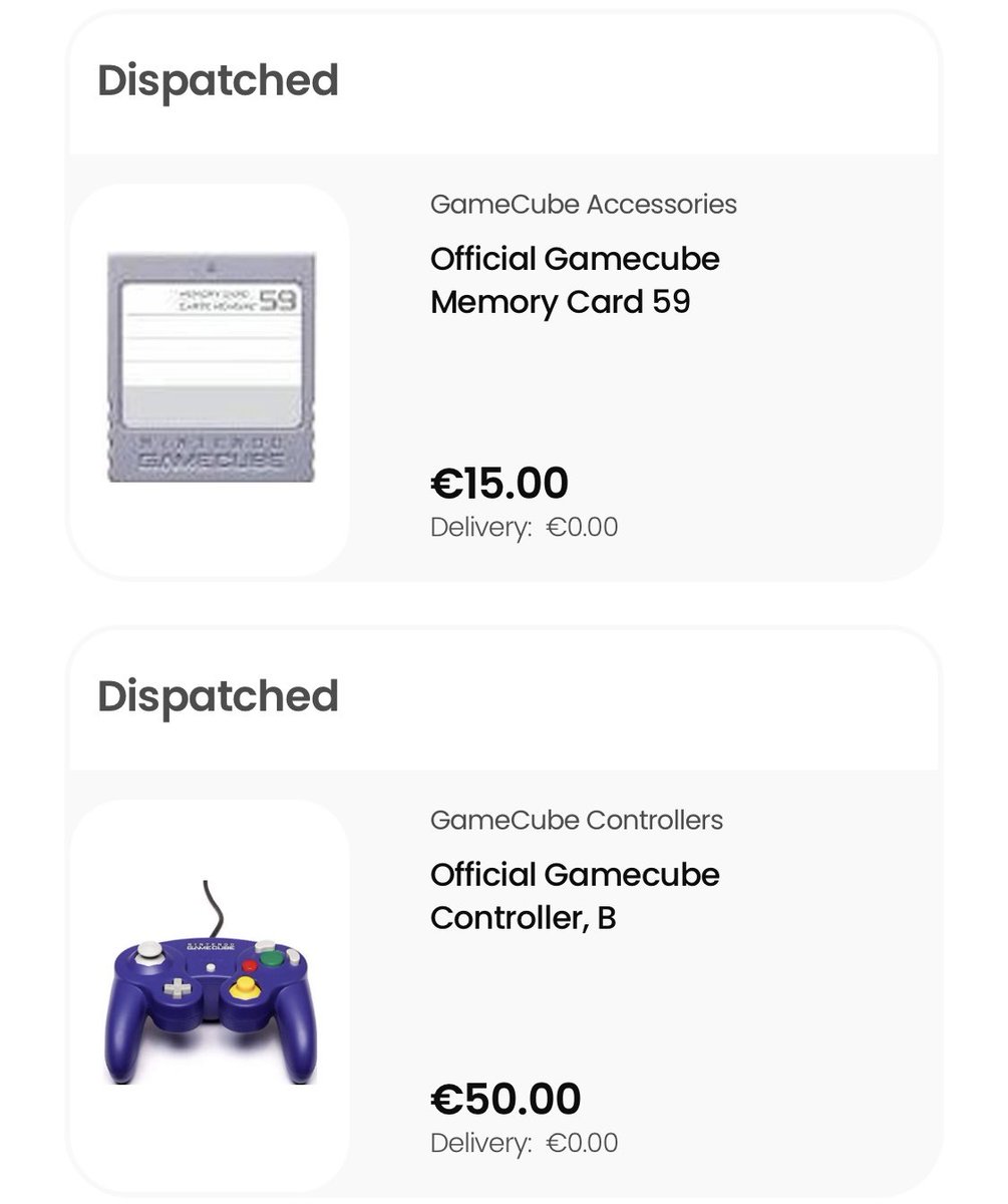 JamesFeeney1997's tweet photo. @CeXSupport I ordered an official GameCube controller and an official GameCube memory card, but I was sent cheap 3rd party knockoffs. Do the people working for you actually know what they’re doing? https://t.co/osZ9kY6imn