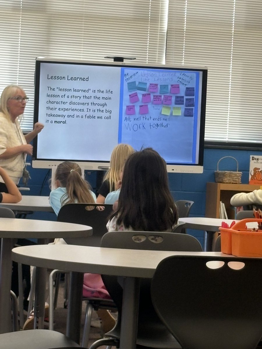 RimmerEdTech's tweet photo. This week I was at @WesleyChapelES and the #ucpsIMLC was connecting what 3rd grade students learned in literacy in their classroom to a book they read together in the library! SO cool that the teacher sent her anchor charts to remind students when Ms. Lanzy started her lesson! https://t.co/xlTA3QPYns