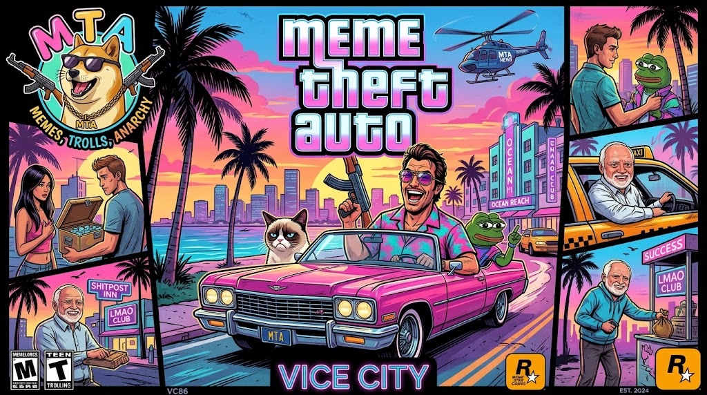 memetheftfun's tweet photo. Meme Theft Auto https://t.co/PRxx6mbkYX