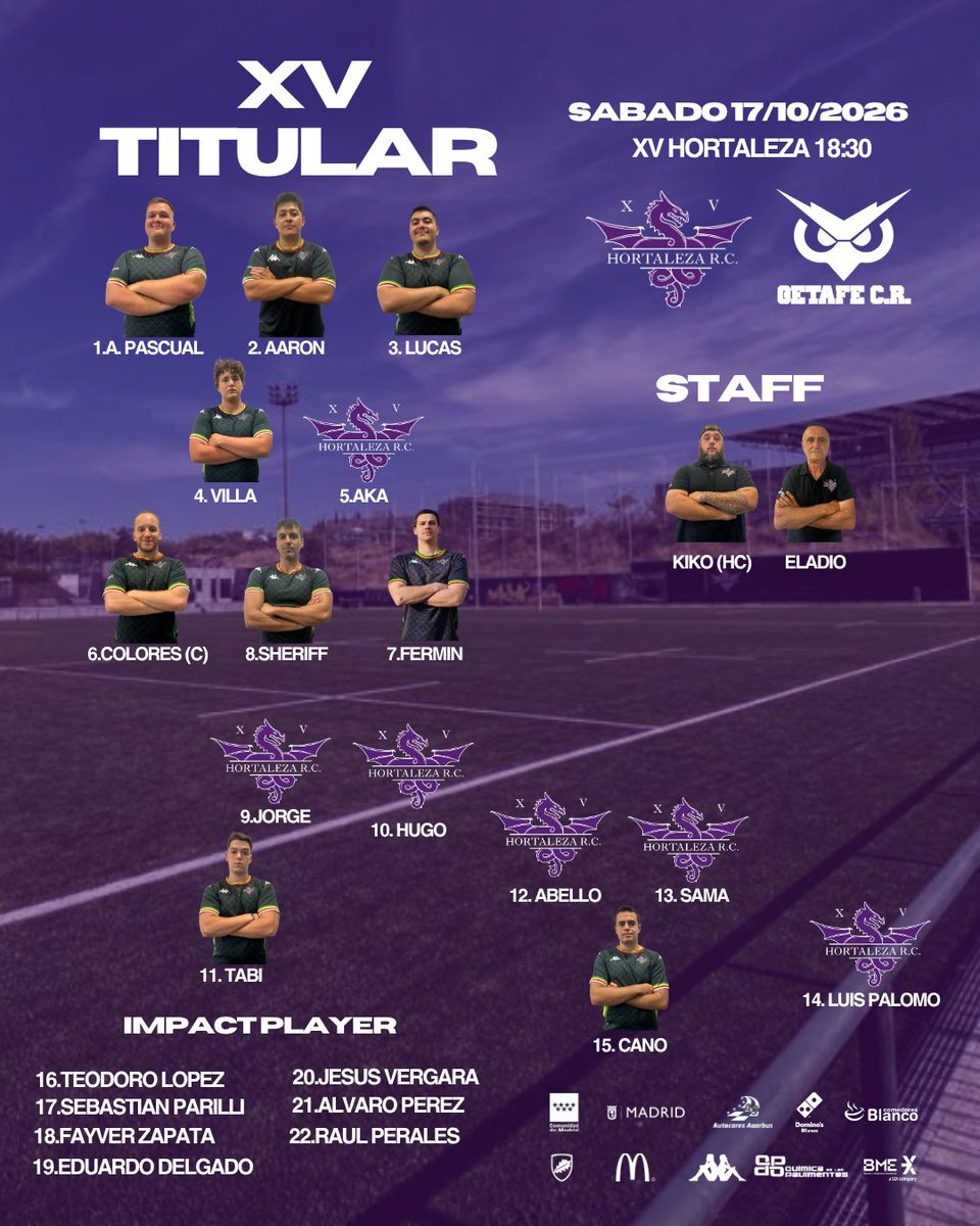 xvhortaleza's tweet photo. 🐉🔥 ¡TURNO PARA NUESTRO SENIOR MASCULINO ROJO!

Este sábado nos enfrentamos a @getaferugbyclub con ganas de pelear cada balón hasta el último minuto.
VAMOS QUINCE

#XVHortaleza #RugbyMadrid #VamosDragones #Rugby #FRM https://t.co/shx4En2Hob
