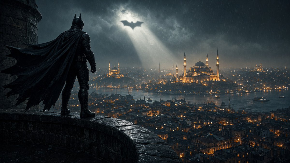 gurkandev's tweet photo. rewatched The Dark Knight last night and Gotham's been in my head ever since ๐ฆ๐ง๏ธ
one prompt in Grok Imagine, pushed 4 waysโฆ gargoyle watch, Galata Tower patrol, snow chase, burning dawn
which one gets the signal? ๐
#GrokImagine #AIArt #PromptDesign #Batman #Gotham https://t.co/9PU9f80UJv