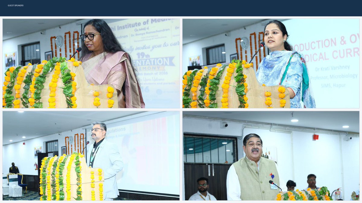 saraswathimedsc's tweet photo. ๐ SIMS Hapur warmly welcomes the MBBS Batch 2026 at its Grand Orientation & Welcome Ceremony, marking the beginning of a journey of medical excellence and compassionate care. โจ
Wishing our future doctors success in serving humanity with integrity
#MBBSBatch2026 #SIMSHapur https://t.co/c8ojOEaHFm