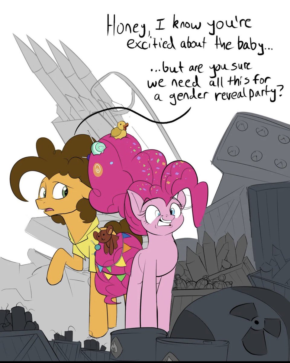 Erjoneclipse's tweet photo. Pinkie Pie is REALLY excited about the baby #mylittlepony https://t.co/NcMKlQqOGd