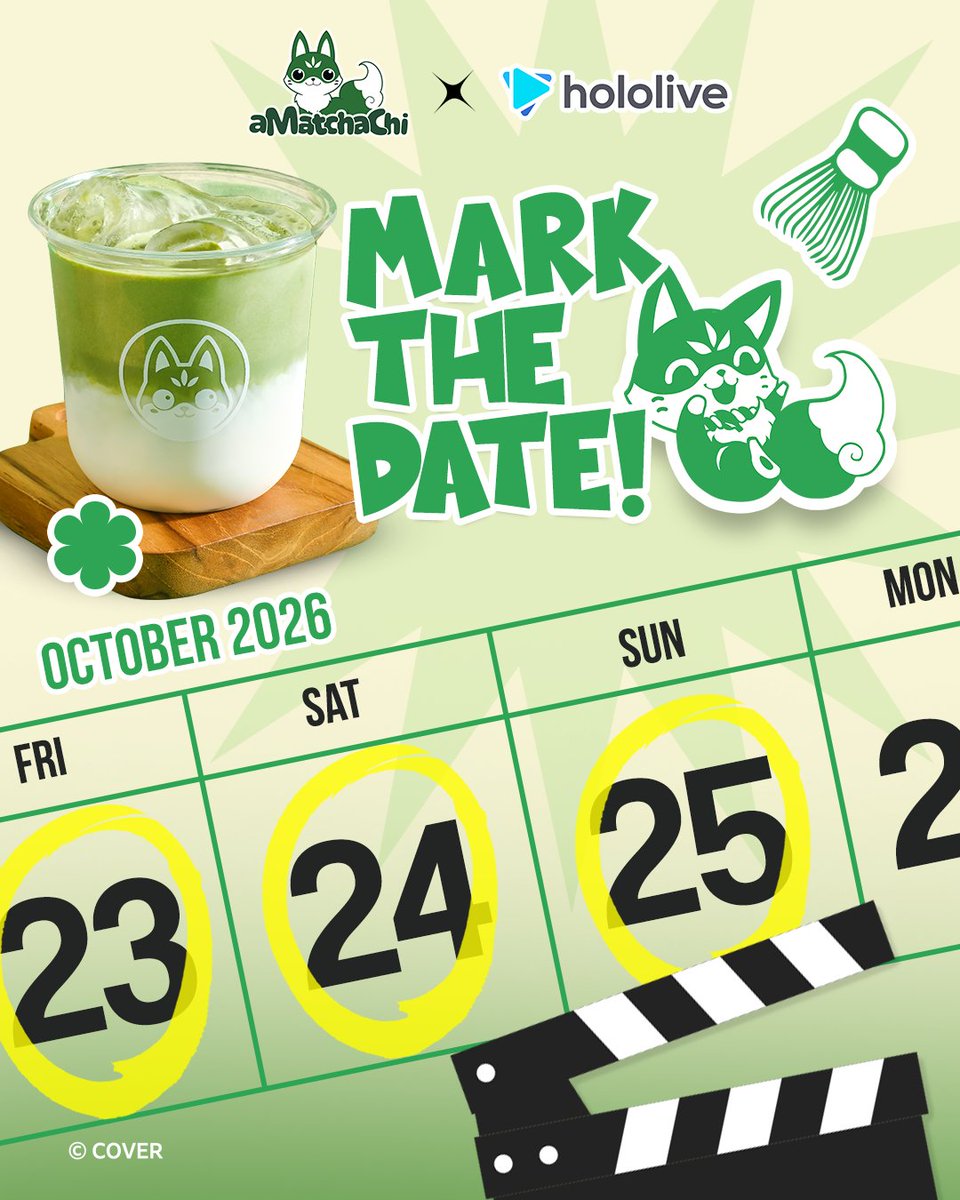 Amatchachi_'s tweet photo. First time in Yogyakarta, something special is brewing. 🍵

Ajak temanmu, nikmati minuman favorit dari amatchachi, dan ciptakan momen seru bersama kami.

📅 Starting from 23–25 Oktober 2026 ~
📍 Cabang Amatchachi Yogyakarta

Mark the date—See You There!✨

#aMatchaChi #hololive https://t.co/vq30zurjDh