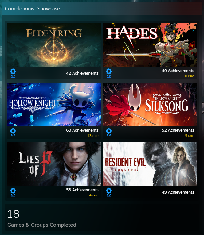 MrMordicai's tweet photo. Displaying your 100% games on your Steam profile just looks so boring now, I need them to change it back or at least just improve the new version https://t.co/hCyV8HmmxA