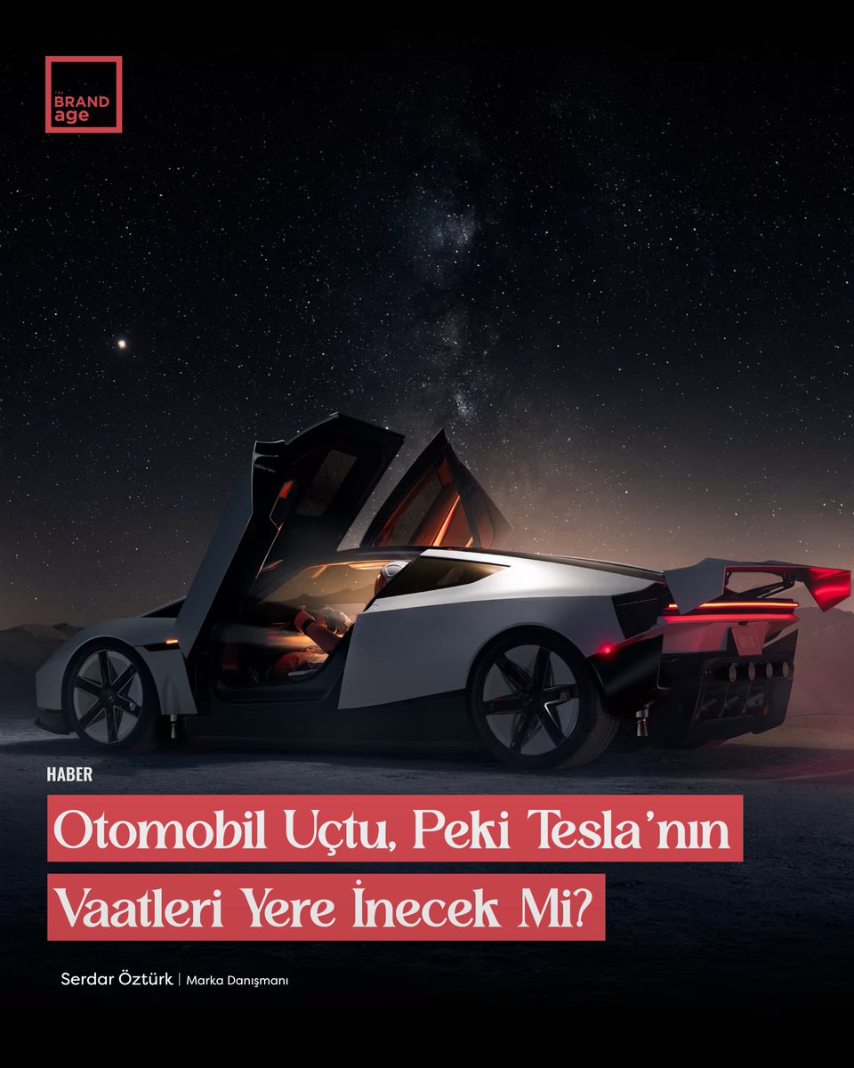 thebrandage's tweet photo. “Otomobil Uçtu, Peki Tesla’nın Vaatleri Yere İnecek mi?” Marka Danışmanı Serdar Öztürk’ün yazısının tamamı şimdi https://t.co/LOJ01Tp5TE’da!

https://t.co/eL3qMkLTnC https://t.co/tHzAEzrIdV