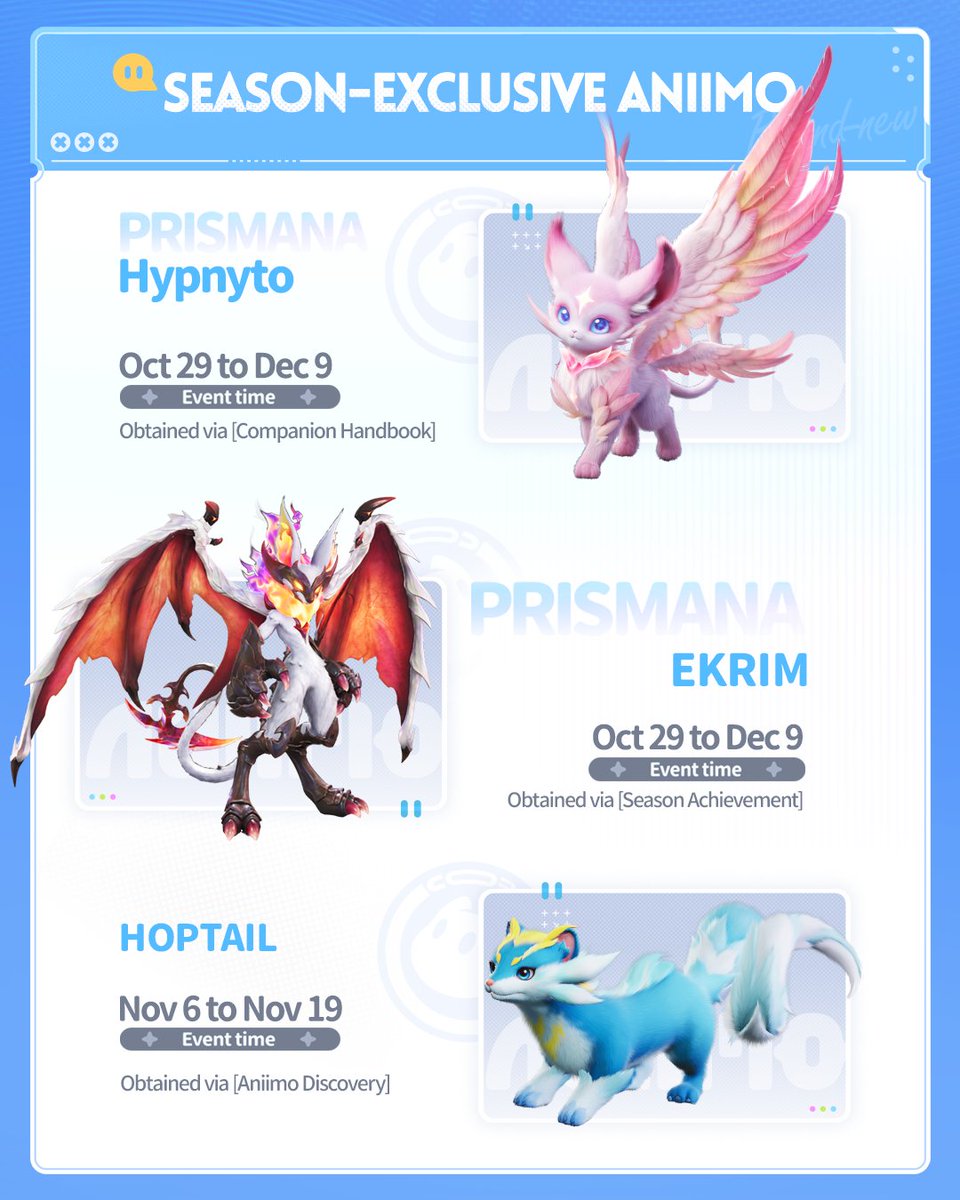 Aniimo_EN's tweet photo. 🌬️ A new wind blows our way and whispers of new discoveries!

Explore untrodden territory, unravel new stories, collect new Aniimo, and prepare your sparring team in Part 2 of Season 1: Departure with the Wind.

🗓️ Season 1: Departure with the Wind Part 2 is coming for everyone on October 29, 2026!

Full details will be shared in a future update announcement. Stay tuned!

#Aniimo