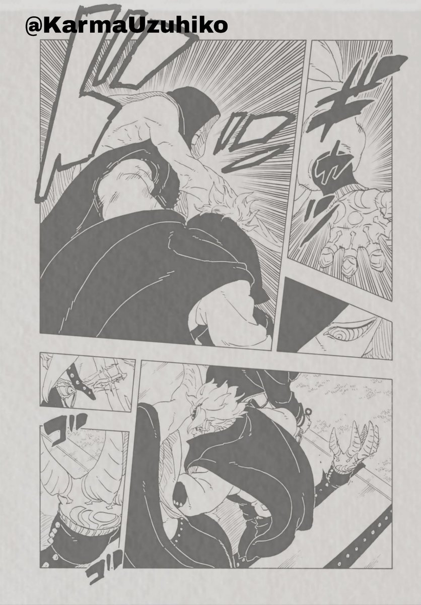 KarmaUzuhiko's tweet photo. Page 9-12

We go back to the fight, where Code thinks that this is the worst possible matchup for him, but with that "power" of his, two vital point strikes will be enough.

#BorutoSpoilers https://t.co/lZjWvDtzBr