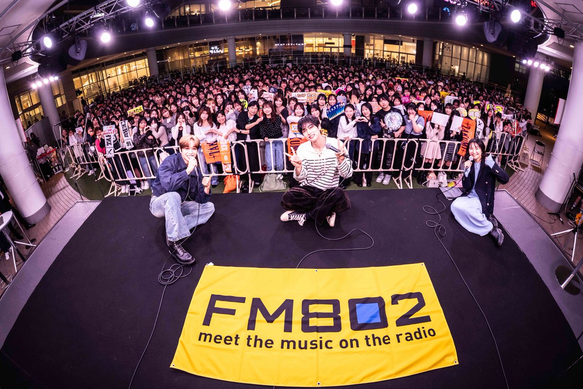 FM802_PR's tweet photo. INI の尾崎匠海、後藤威尊をゲストに迎えて
#FM802「SATURDAY AMUSIC ISLANDS -MORNING EDITION-」#INI 番組公開収録でした✨
@official__INI 

📅10/16(金)
📍あべのキューズモール3階　スカイコート

この模様は、10/17(土)11時台
#SAIam にて一部 O.A.📻お楽しみに！

📷渡邉一生 @SPG_NABE https://t.co/6FAc7i8NxT