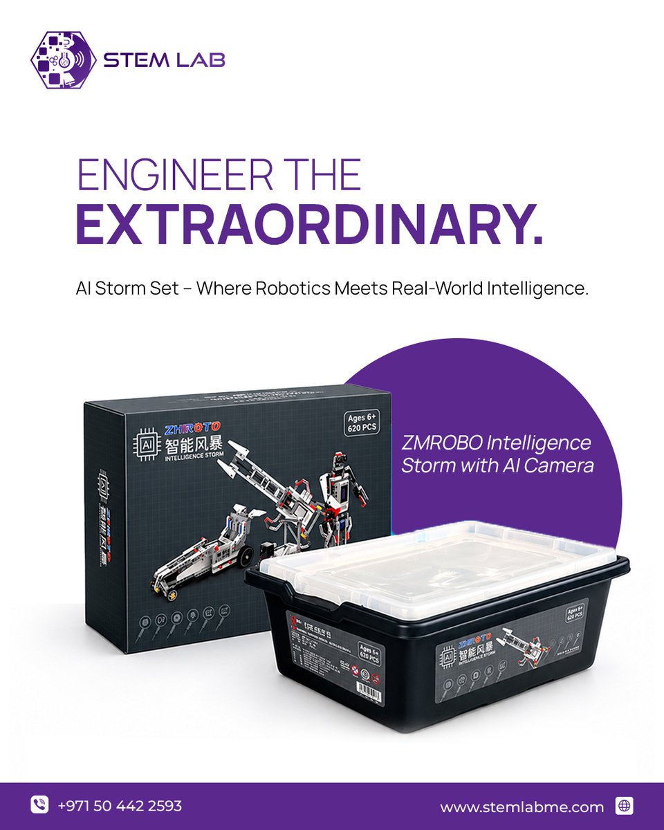 stemlabme's tweet photo. 🚀 Engineer the Extraordinary with STEM LAB! 🤖
Discover the power of innovation with the ZMROBO Intelligence Storm with AI Camera!
📲 Ready to spark innovation?
#stemlab #zmrobo #roboticskit #artificialintelligence #aicamera #stemeducation #roboticsforkids #stemlearning https://t.co/5S4esEW0HU