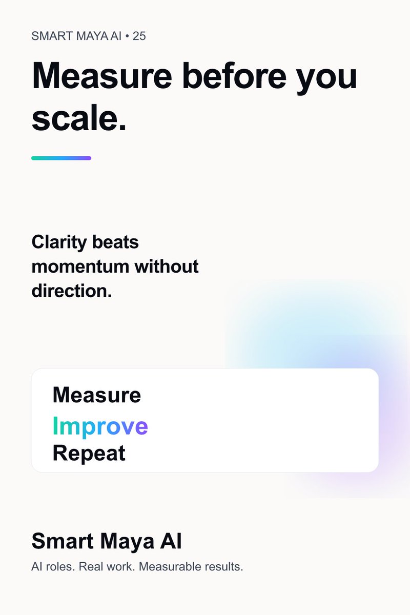 Hamsaspeaks's tweet photo. Before scaling AI, know what is working.
https://t.co/25ls2pmtw0

#AITransformation #BusinessTransformation #EnterpriseAI #AIMetrics #DigitalTransformation https://t.co/jyPJjQCAdp