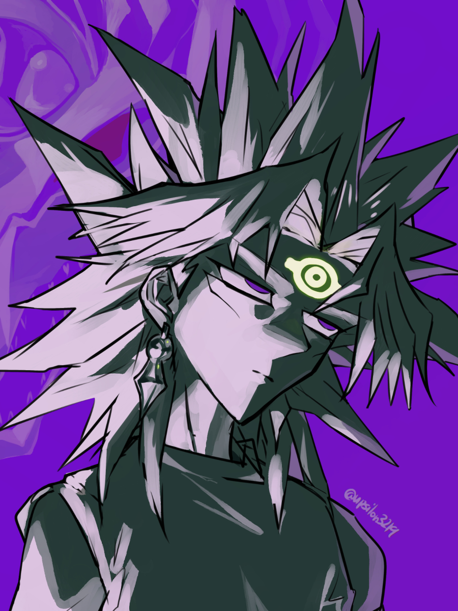 upsilon3219's tweet photo. OCGタイムズ見ながら描いてたマリク https://t.co/yUEyNbeRfc