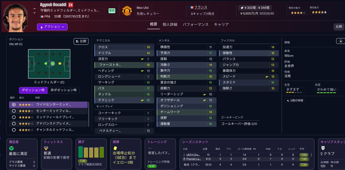 yasogin29's tweet photo. 後は冬にバウアッディも獲得。このポジション他にもいい選手いて迷ったんだけど、次世代のワールドクラスが欲しいという事で決めました。シティのロドリ、アーセナルのライス、ユナイテッドのバウアッディや！！ https://t.co/LDjSUsZyQX