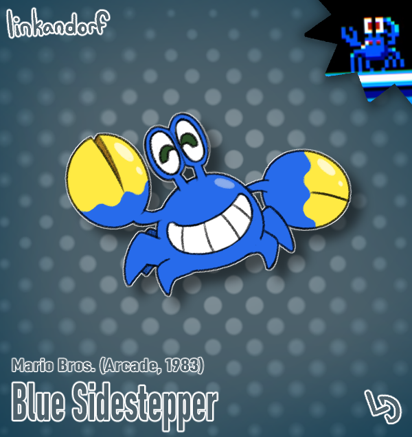 everymariochara's tweet photo. #31 - Blue Sidestepper

Mario Bros. (Arcade, 1983)

Like it's fellow turtles, Sidesteppers also change color. Blue is their middle color, so things could be better, but they could also be worse. I actually used to have a little toy of a blue crab, and- wait come back i was talki https://t.co/gXWcMngNYX