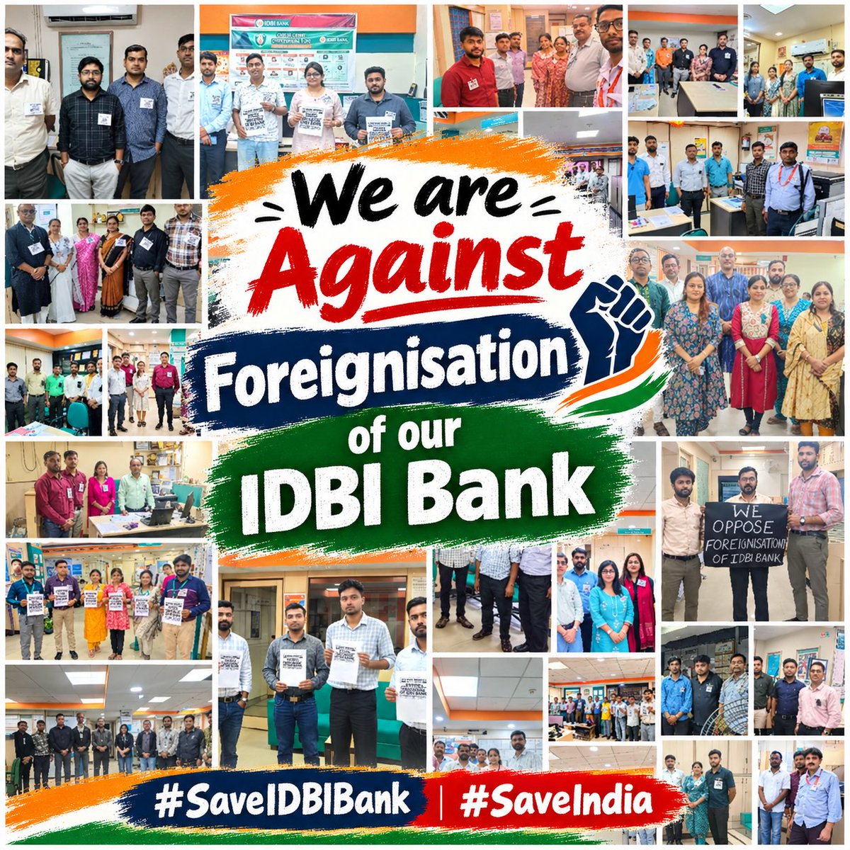 subhash2602's tweet photo. We Oppose Foreignisation of IDBI Bank! 🇮🇳 It is India’s national heritage, and we will not let it fall into foreign hands. Stand united to protect our bank and our nation! #SaveIDBI #SavePSBs #SaveIndia #GoBackFairfax #BlackBadgeDay https://t.co/Hmsb07avSO