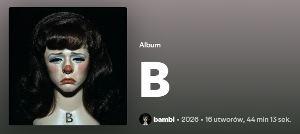 Nezelttti's tweet photo. Słuchanie Bambi w 2026 w końcu nie jest wstydem, nawet jeśli część to robota kogoś to i tak propsy, bo w końcu CIEKAWE rzeczy od niej. Album naprawdę z pomysłem, a teksty w końcu nie są płytkie tak jak na jej dwóch poprzednich albumach i produkcja jest TOP. Jara mnie to! https://t.co/kW3lQpzdSg