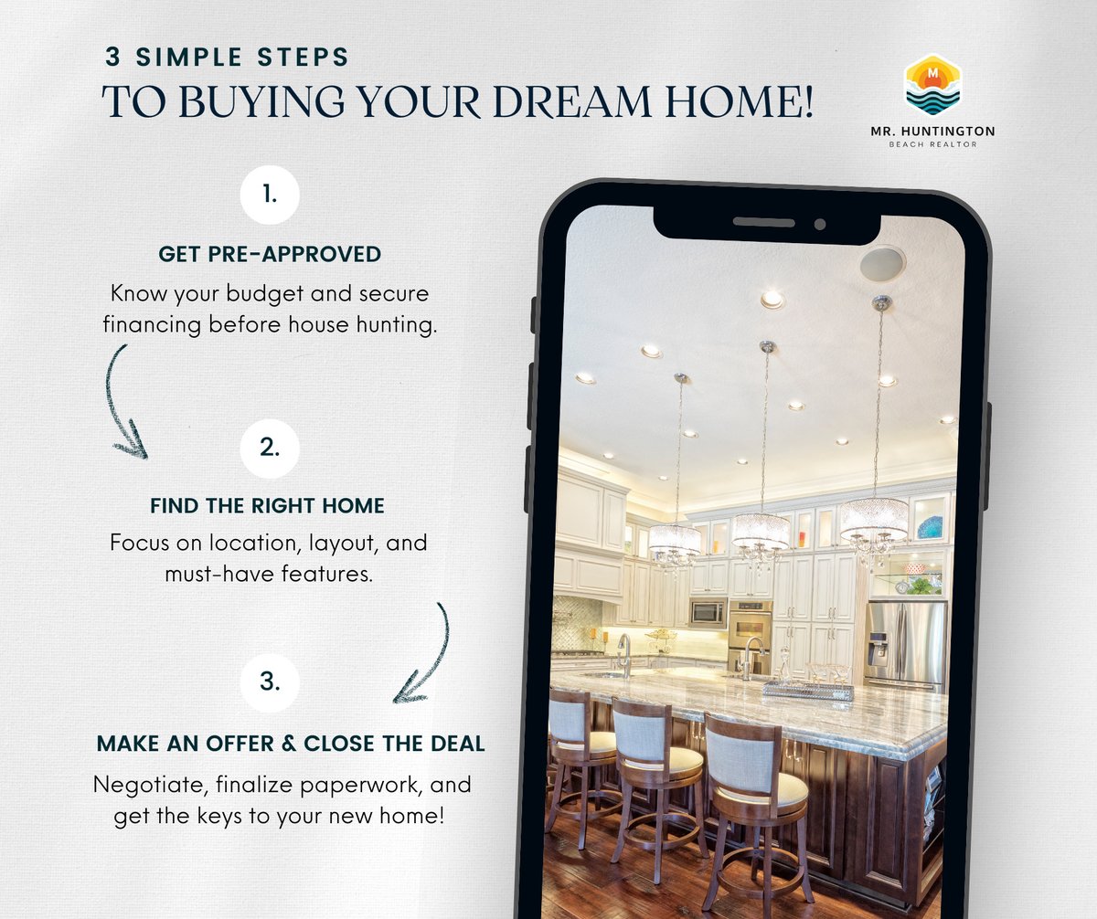 BeachHunti98982's tweet photo. Buying in Huntington Beach doesn't have to be hard.

My 3-step plan for you:

1️⃣ Get Pre-Approved
2️⃣ Find the Right Home
3️⃣ Make an Offer &amp; Close

Let's navigate the Huntington Beach real estate market together.

DM me "DREAM HOME" to start!

#DonMowery #HBRealEstate #SurfCity https://t.co/okNW2NQHfT