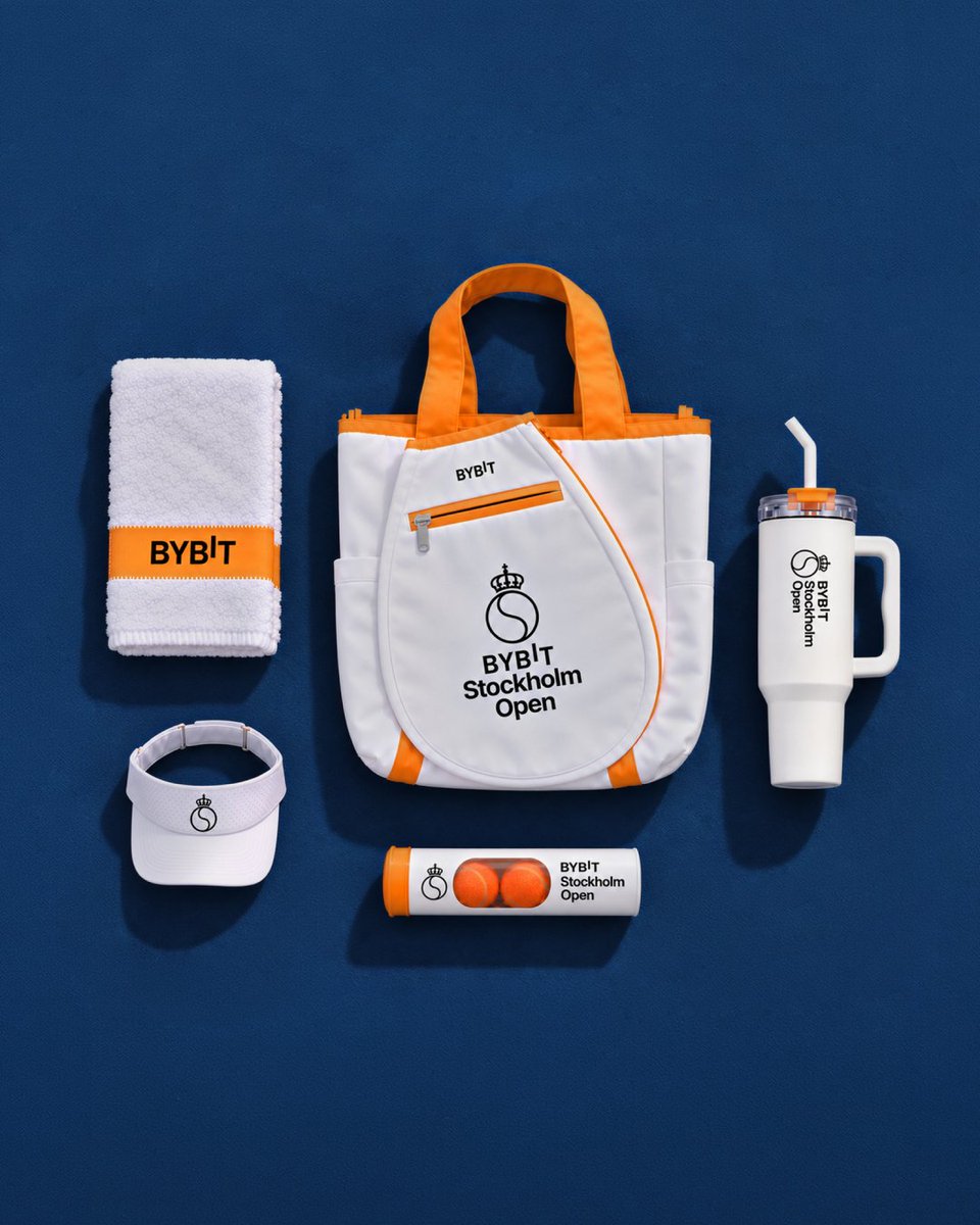 Bybit_Official's tweet photo. first look at the bybit stockholm open merch 🎾 https://t.co/lkNou5r7wv