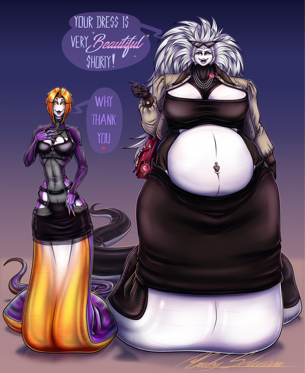 Cloud35v2's tweet photo. Figured I’d repost every commission I got from @GabySelarom featuring my snake gal Pandora, because she did her justice to the maximum extent, plus Pandora’s wifey Bella :3🐍❤️
#HazbinHotelOC https://t.co/95k2A2DWo1