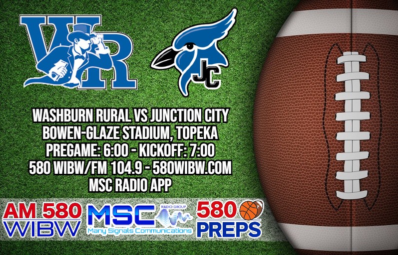 580SportsTalk's tweet photo. Tonight's #580Preps Game of the Week is a critical Centennial League and 6A West showdown between @wrhsfball and @JCBlueJayFB! Join Dan Lucero, @GregAkagi, and @Spencerdupuis for all the action on 580 WIBW/FM 104.9 and the MSC Radio app! https://t.co/KgRjlHmHST
