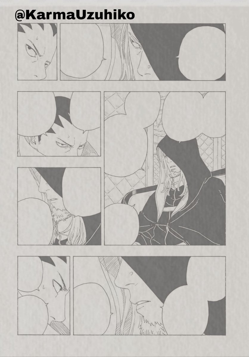 KarmaUzuhiko's tweet photo. Page 29-32

Koji explains Kobu and the other nations true goal is dismantle the shinobi villages. And plan to use any means to get to that end result. Koji says it's no use trying to kill Kobu again.

#BorutoSpoilers https://t.co/DRwr3SuJp0