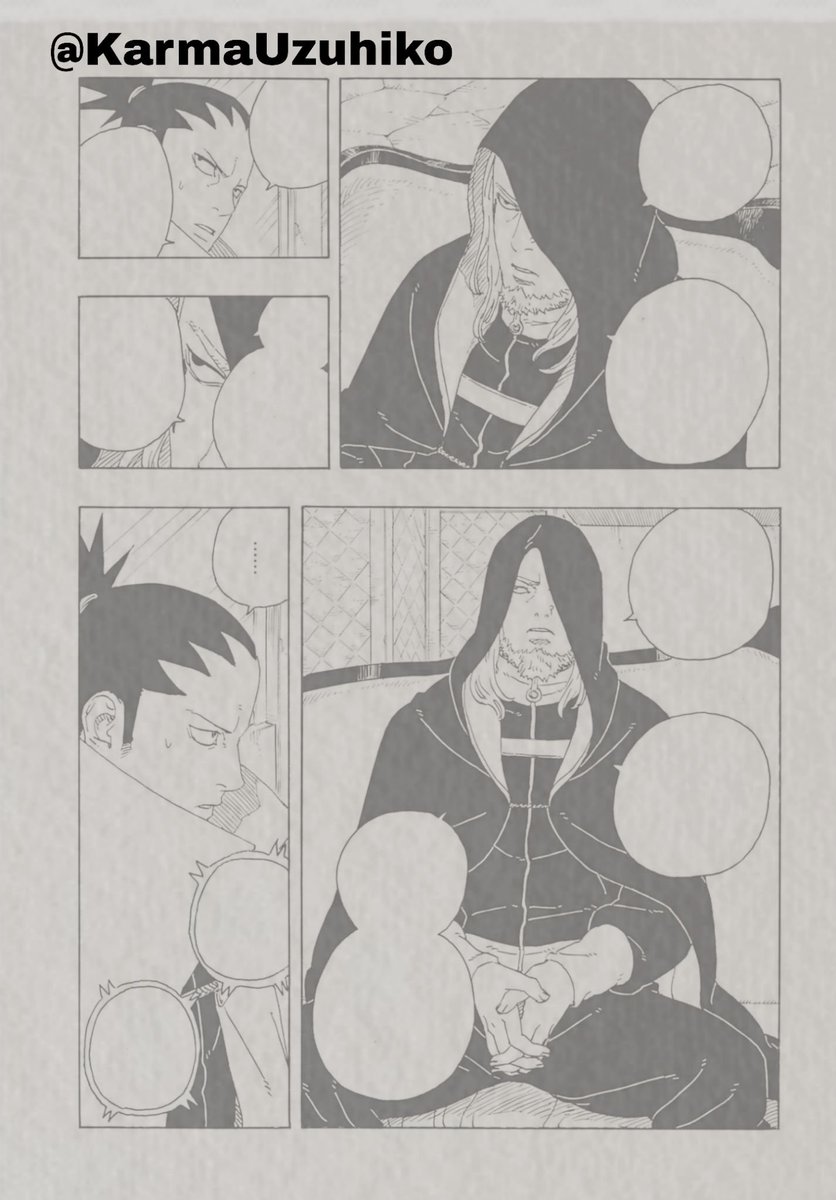 KarmaUzuhiko's tweet photo. Page 29-32

Koji explains Kobu and the other nations true goal is dismantle the shinobi villages. And plan to use any means to get to that end result. Koji says it's no use trying to kill Kobu again.

#BorutoSpoilers https://t.co/DRwr3SuJp0