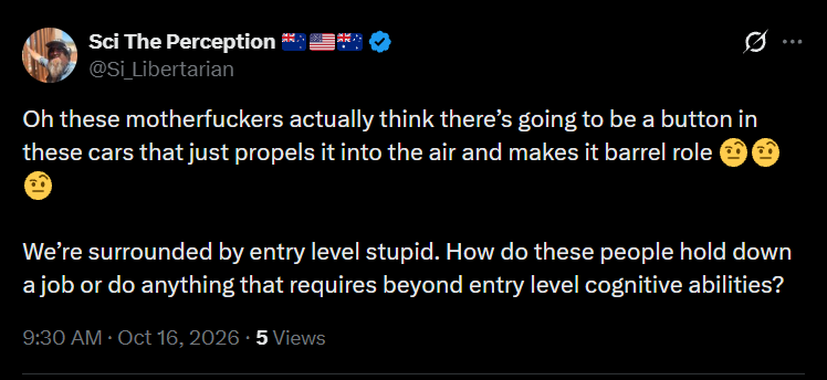 randomfrankp's tweet photo. @Si_Libertarian Literally you 30 mins ago, bot https://t.co/uk0o59Ga62