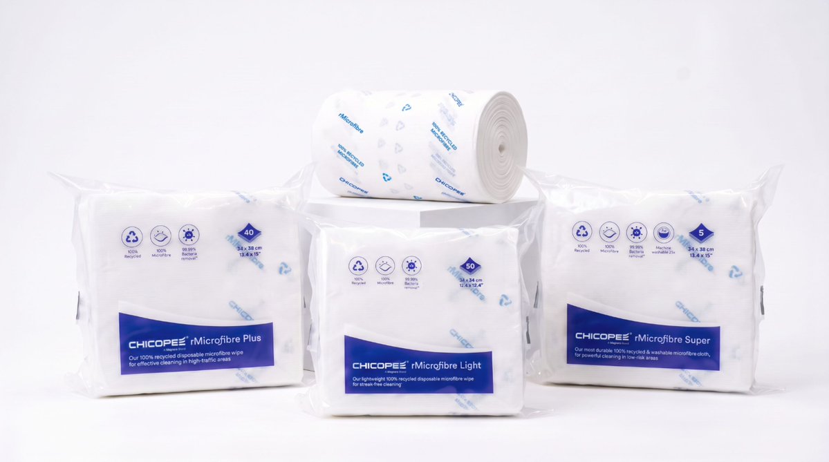 fdiforum's tweet photo. Chicopee expands rMicrofibre portfolio with 100% recycled disposable and reusable solutions for every cleaning environment: Chicopee, a Magnera brand and manufacturer of professional cleaning wipes, is launching its expanded rMicrofibre range, introducing a… dlvr.​it/TVxVW0 https://t.co/u4mI0qKehh