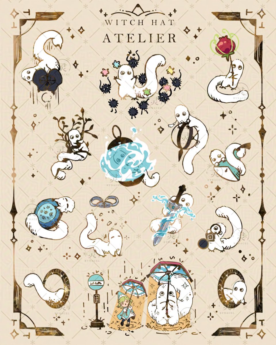 RYNACEL's tweet photo. Floofy creatures with their favorite magic tools ✨ #witchhatateiler #brushbuddy #studioghibli https://t.co/p1TL9zPiwl