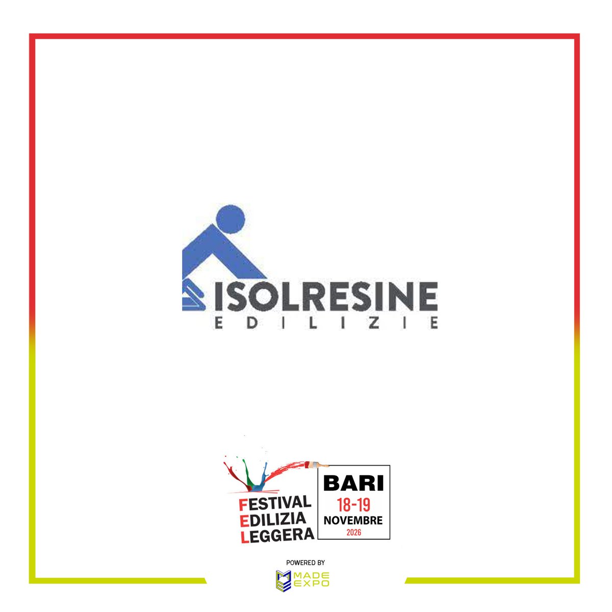 fel_edilizia's tweet photo. Scopri Isolresine, esperti in pavimentazioni e impermeabilizzazione. Incontra il team al FEL Bari il 18-19 novembre, Stand 319-320. 🔗 https://t.co/tChQj0OuN0 
#FELBari #FestivalEdilizia #Isolresine #Resine #PavimentiInResina #Impermeabilizzazione #B2B #MadeExpo #FieraLevante https://t.co/7AJBo2dV74