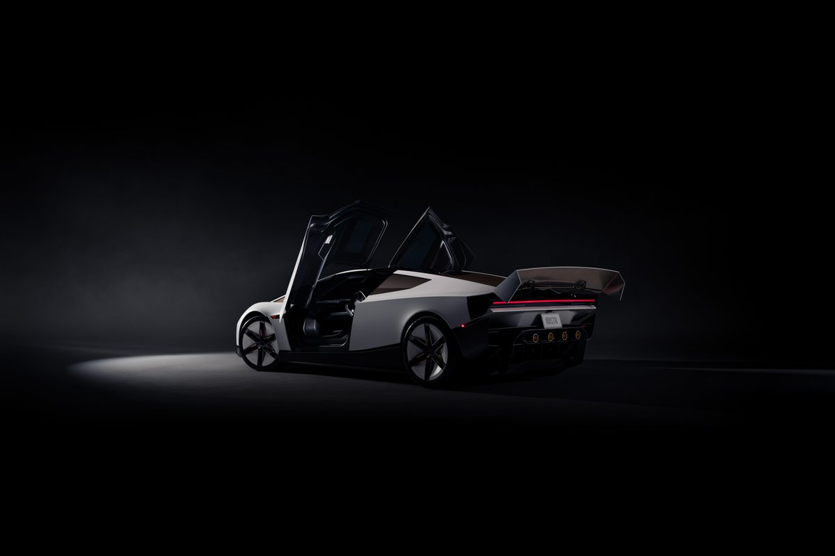 SawyerMerritt's tweet photo. New Tesla Roadster info from the videos below:

• Bespoke 4680 battery cell just for Roadster. Tesla's fastest charging battery, 15-80% charge in 10 mins.
• Tesla wants to get to a <30 minute COPV tank refilling time, which will last ~5 seconds (single use before you have to refill it).
• COPV uses an actuator from Tesla's Optimus robot
• Roadster is capable of 0-60mph time of 0.55 seconds
• 310-320 mile range
• Up to 1,500 hp
• Two motors, both on the rear axel
• 10,000 psi COPV
• 330+ mph top speed target
• Rocket trim will be limited production
• Almost every panel of the car moves in some way
• Roadster is 2 meters wide
• The pedals move for driver comfort. Seats are fixed
• Brake-by-wire (and steer-by-wire)
• Wireless phone charger
• Heated seats
• Next-gen heat pump
• Tesla's thinnest headlights ever
• Rear-wheel drive only, with 2 rear motors making 1+ megawatt & 1,400+ Nm, more than all 3 Plaid motors combined
• No differential: each rear wheel is controlled independently through 8.4:1 planetary gears, with its own inverter
• New 4680 cells with a special high-power chemistry, aluminum cans (instead of steel) & double-sided cooling
• Titanium upper battery plate + aluminum lower plate
• 800V architecture (same as Cybertruck & Semi)
• 15-80% charge in 10 minutes, Tesla's fastest-charging battery ever
• 300+ miles of range (battery size not disclosed)
• Target of 25-30 minutes of unlimited track driving per charge
• Weight just under 1,700 kg or 3,700 lbs (not final)
• Double wishbone front suspension, multi-link rear, adaptive dampers
• Track Mode lowers the car 40mm & makes it 3x stiffer
• Pop-down headlights only ~15mm tall
• Front wings move up to 80°, with pop-out side "scales" (barge boards) & an active hood vent
• 4 rear fans (~20 kW each) + 4 drop-down side skirts form a "sucker system" for 2+ g of cornering from 0-50 mph
• Skirts are replaceable rubber & nylon-bristle wear parts
• Orange-tinted titanium-oxide rear glass, as used on aircraft
• Removable roof panels
• 4-5 prototypes built so far, with a bigger build planned early next year
• Tesla calls it "the last great driver's car"