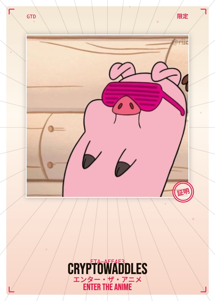 CryptoWaddles's tweet photo. I got my ETA card.
Limited slots. Get yours:

Paste your wallet
Join Discord
Sign in with X and apply GTD and our card

@entertheanime
https://t.co/JB3ZNlfgxQ https://t.co/Aeib0SjGi5