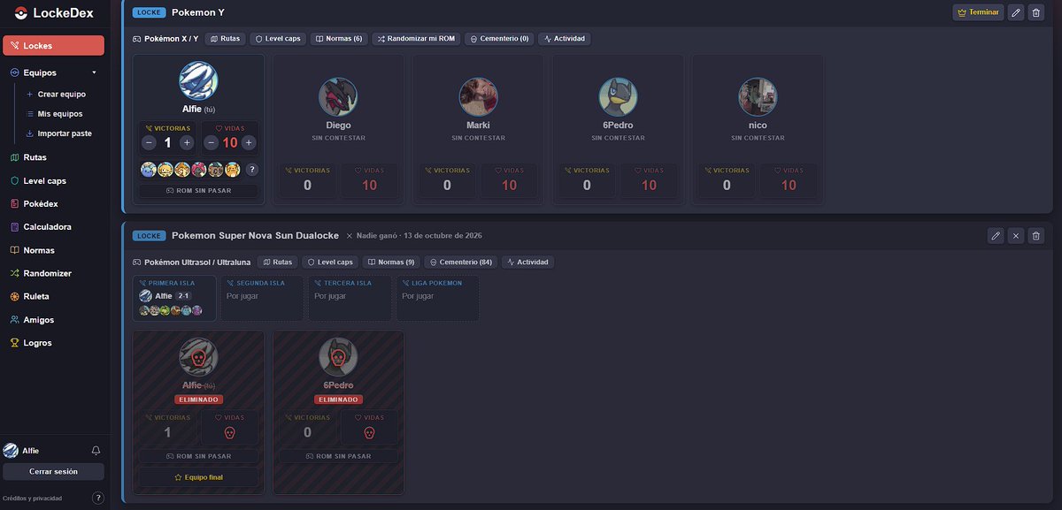 alfie_dpg's tweet photo. holaa oomfss!!🤓✨ para los q os guste pokemon, he hecho una web donde puedes organizar Nuzlockes con tus amigos e incluso RANDOMIZAR sin necesidad de programas externos  y ya podeis registraros y probarla aqui:

https://t.co/eb4t97TRWp

⏬⏬Funciones de la web ⏬⏬ https://t.co/Nc0BCRpf1n
