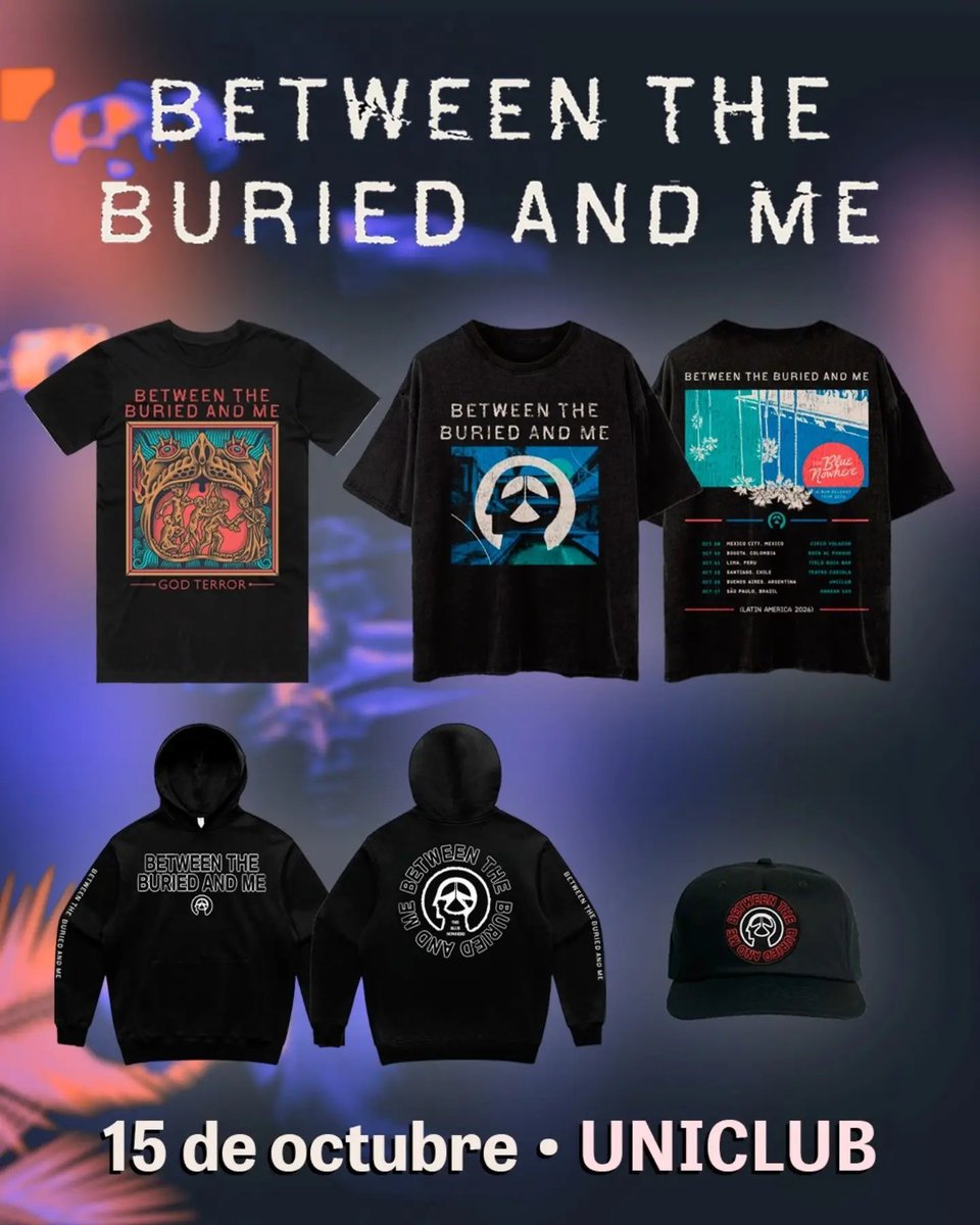 all_new_merch's tweet photo. BTBAM’s UNICLUB merch spread has a clear winner: the God Terror tee. That ornate red-and-teal artwork earns a closer look. The Blue Nowhere tour back is the keepsake pick; the logo hoodie is easier to wear daily.

#BTBAM #BetweenTheBuriedAndMe #BandMerch #ProgMetal https://t.co/Yn9gr7FrOz