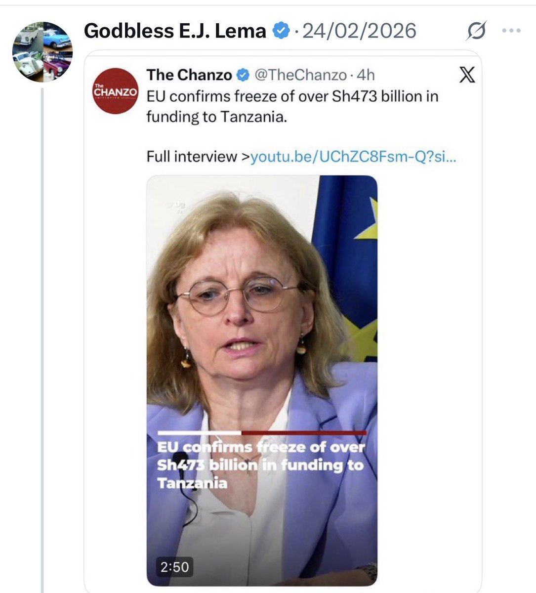 420Cousin's tweet photo. Imagine celebrating the trailer before the full movie. The Chanzo’s February headline said “frozen.” A July decision reported by Daily News says the full €156 million allocation proceeded. Diplomacy has a funny way of demanding a sequel. Cc @TheChanzo @godbless_lema. 

#WanaharakatiLimewashuka