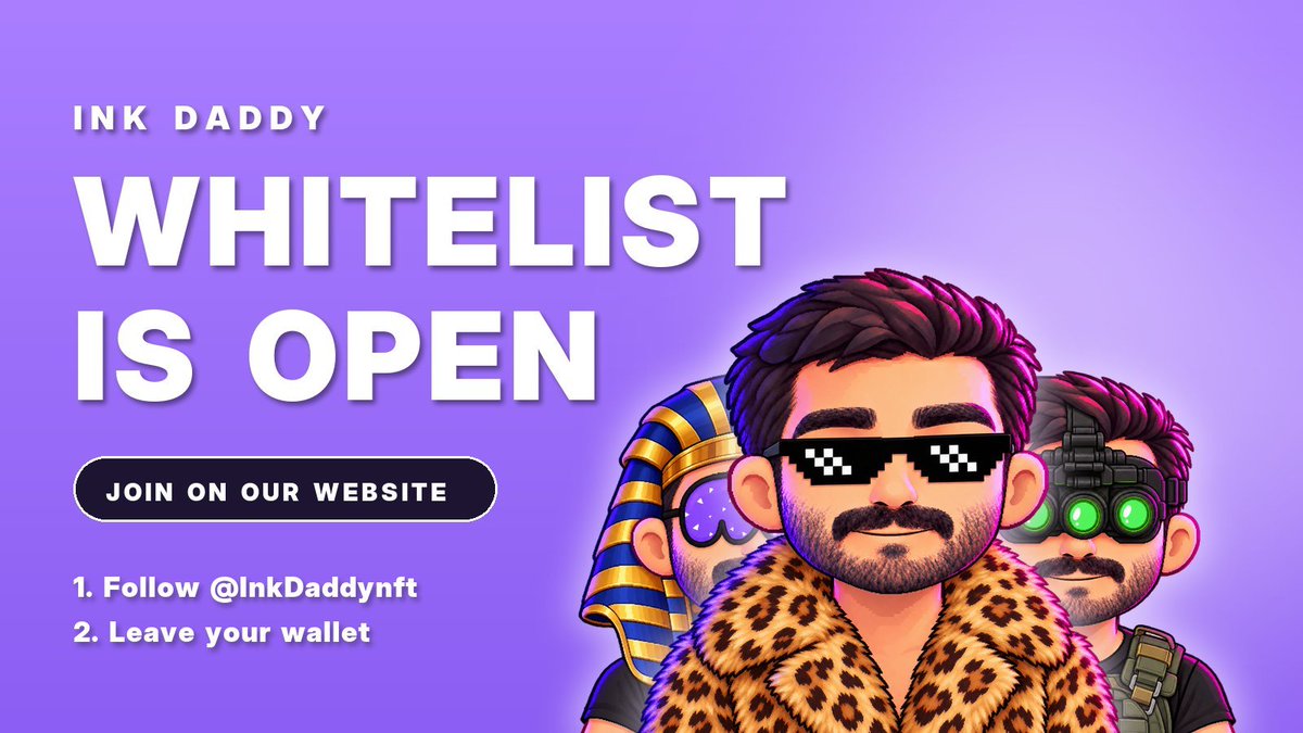 Harrison1_web3's tweet photo. Giveaway 3 FREE GTD spots for @InkDaddynft 

1,111 portraits on Ink. One onchain family.

To enter:
◆ Follow @InkDaddynft &amp; me
◆ Like &amp; repost
◆ Drop your EVM wallet below

⏳ Ends in 48 hours. https://t.co/WsV2IgIkIq