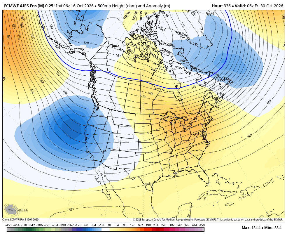 WasatchSnow's tweet photo. Some intriguing signals are already showing up along the West Coast for the end of October. This will be interesting to watch, because if this were to verify, it could mean an active early-season period for Sierra Nevada, and perhaps extending to Utah.
