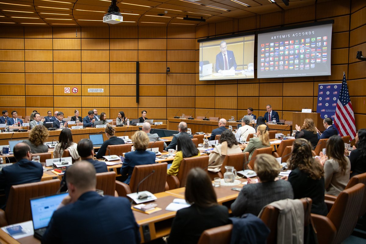 usunvie's tweet photo. That’s a wrap on the 2nd Annual #USSpaceForum! 🇺🇸🚀  Two days of discussions highlighted how U.S. leadership, innovation, and strong partnerships with @NASA, @UNOOSA, Artemis Accords signatories, academia, and the private sector are shaping a fit-for-purpose international space system and driving a new Golden Age of Space.  See you next year!
Tagging:  IO, EconatState, Commerce in Space