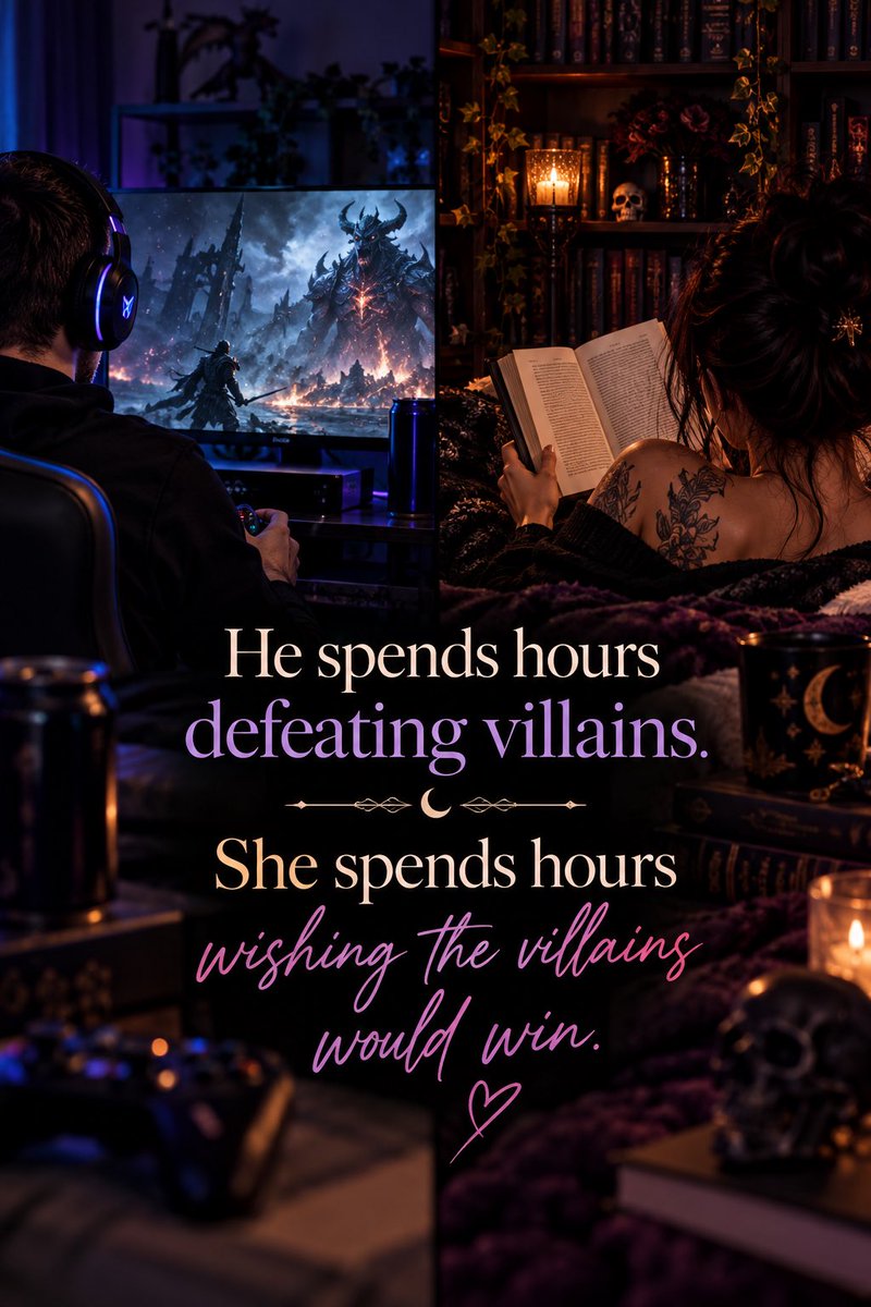 Sinfullace_VT's tweet photo. My husband fights fictional monsters.

I fall in love with fictional monsters.

Somehow, I’m the one with questionable taste. 😂🖤

#GamerLife #BookTwitter https://t.co/qtHc8p4JkC