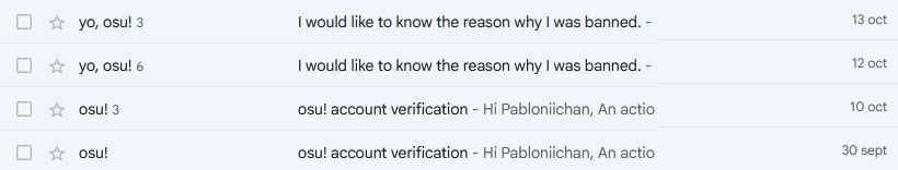 Pablo_nch's tweet photo. With only ONE day left until I’m supposed to play in the OWC, I still haven’t received a SINGLE EMAIL explaining the reason for my ban. I reached out to them the very day I was banned, only to end up being ghosted by them since October 12th. https://t.co/fQrX1mRaba