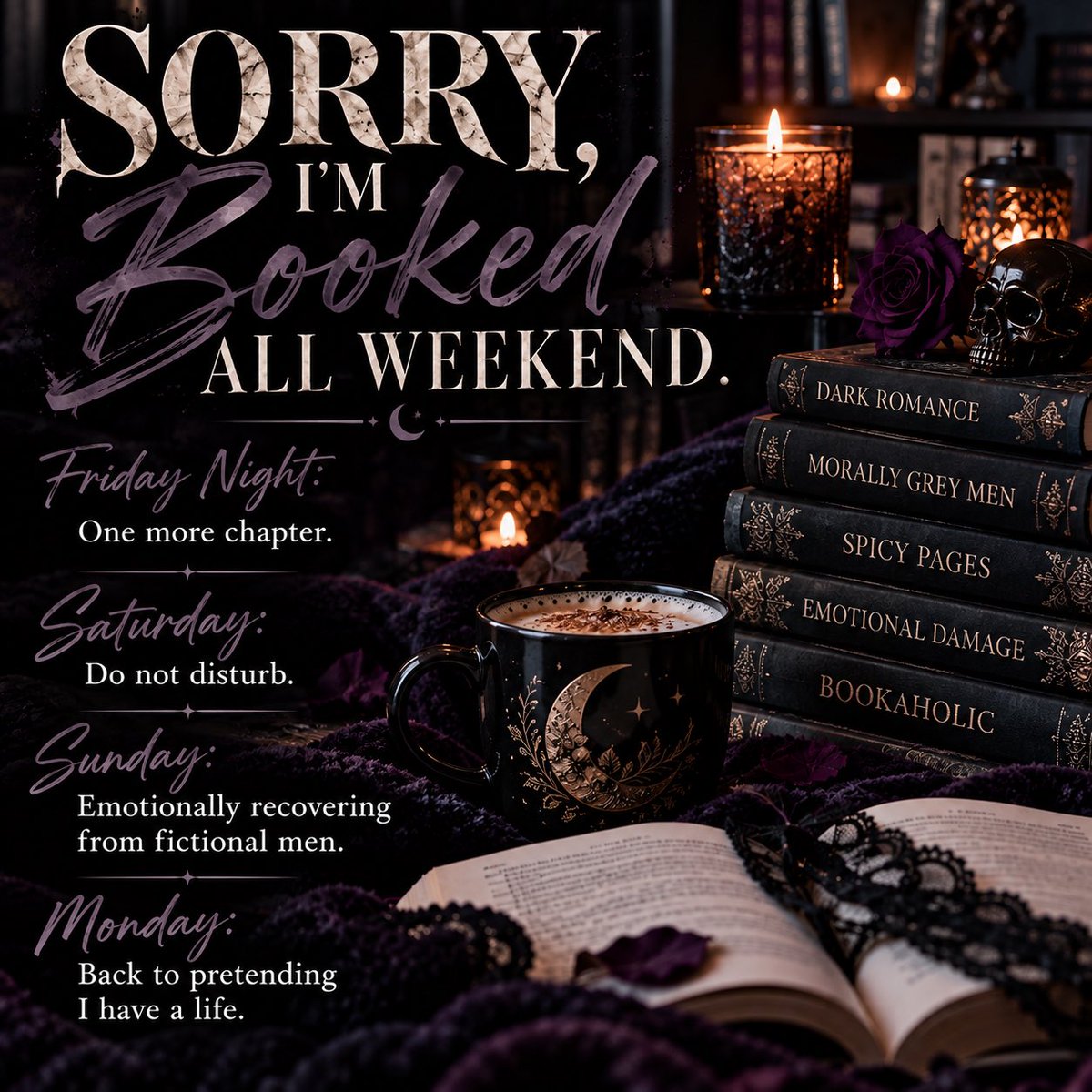 Sinfullace_VT's tweet photo. I don’t have a book-buying problem.

I have a shelf-space problem.

There’s a difference, and I won’t be taking questions. 🖤📚

#BookTwitter #BookLovers https://t.co/ljX1pLWHyH