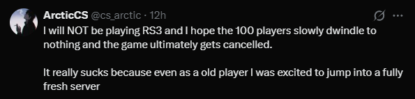 AdamOnThePath's tweet photo. @RsStormy @cs_arctic It's hilariously ironic to me, these types of responses; as if we wanted this type of person in the community anyway. Stay on OSRS, king, you fit in better there. https://t.co/YfU9CVNxY5