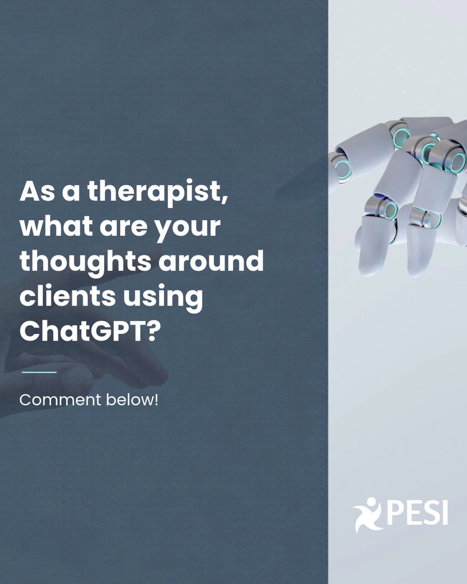 PESIinc's tweet photo. Using ChatGPT in your clinical work, or wrestling with whether you should?

The AI in Clinical Practice Conference runs live online Oct 29-30: 8 experts on the tools, risks, and ethics reshaping therapy.

Register below: https://t.co/DUYvJSeQ7W https://t.co/Emd1Zghec9