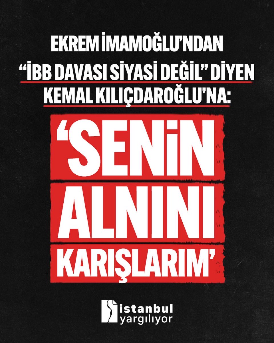 istyargiliyor11's tweet photo. Ekrem İmamoğlu, “İBB Davası siyasi değil” diyen Kemal Kılıçdaroğlu’na yanıt verdi. https://t.co/6uwpGmrGsm